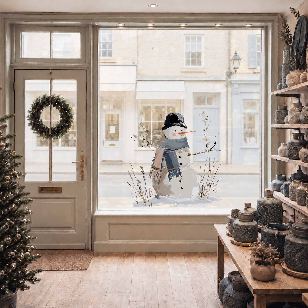 Snowman Window Decoration - Reusable Clings for Christmas