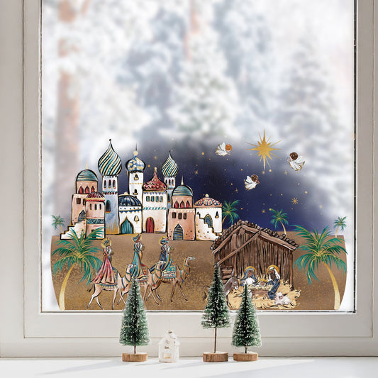 Holy Night Nativity Window Decal