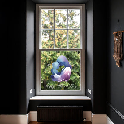 Mother Cuddling Baby Mother's Day Window Decal