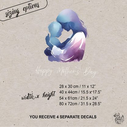 Mother Cuddling Baby Mother's Day Window Decal