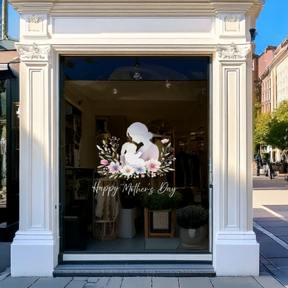 Mother & Baby with Daisy Flowers Mother's Day Window Decal