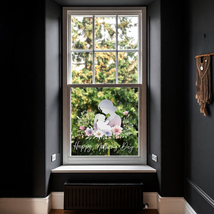 Mother & Baby with Daisy Flowers Mother's Day Window Decal