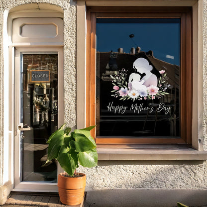 Mother & Baby with Daisy Flowers Mother's Day Window Decal
