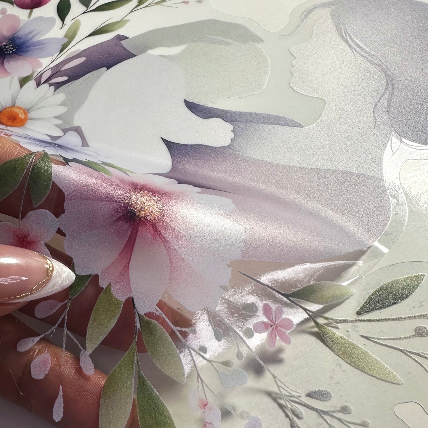 Mother & Baby with Daisy Flowers Mother's Day Window Decal