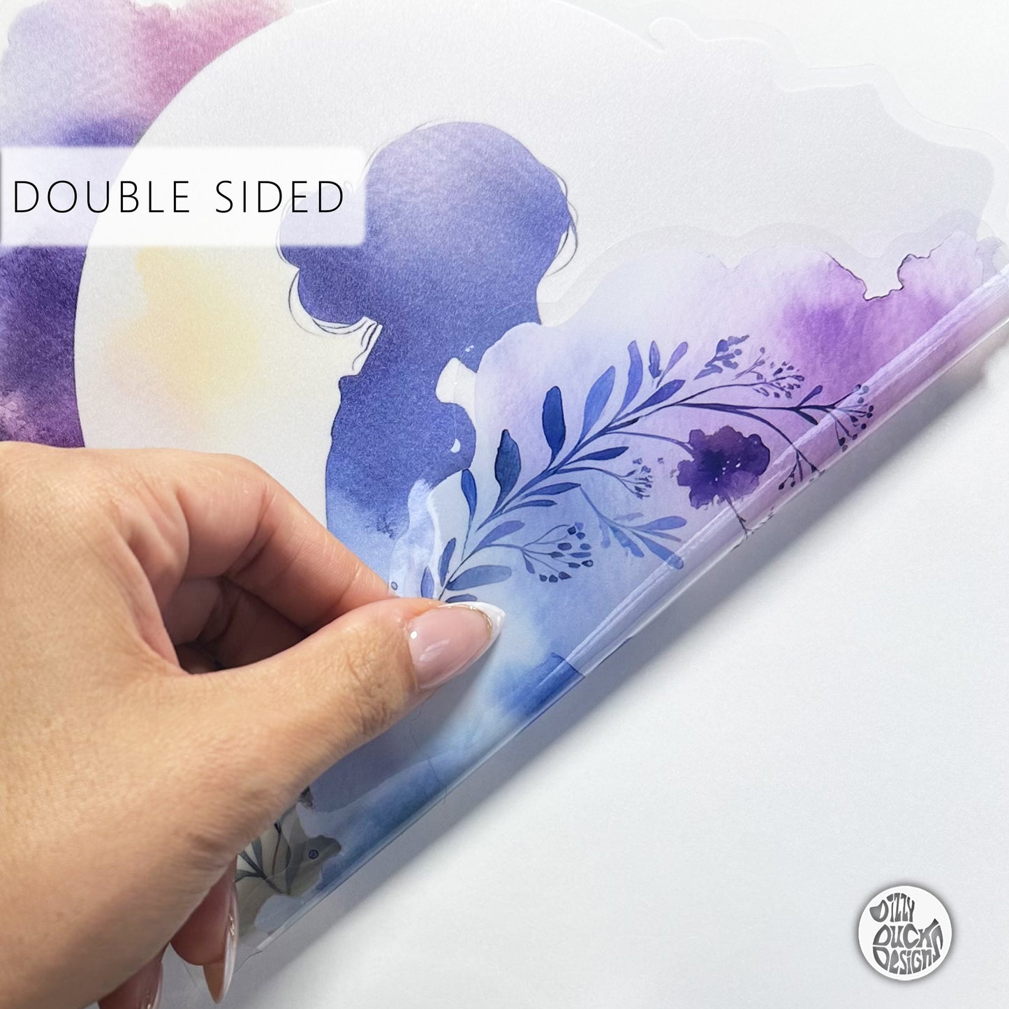 Mother & Baby with Moon and Flowers Mother's Day Window Decal