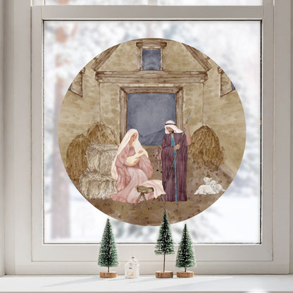 Nativity Scene Decal - Circle