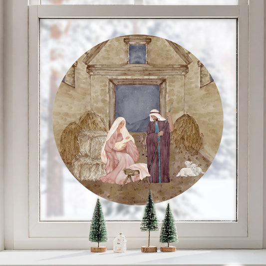 Nativity Scene Decal - Circle