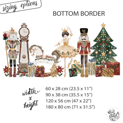Christmas Nutcracker Shop Window Cling Borders for Seasonal Decoration
