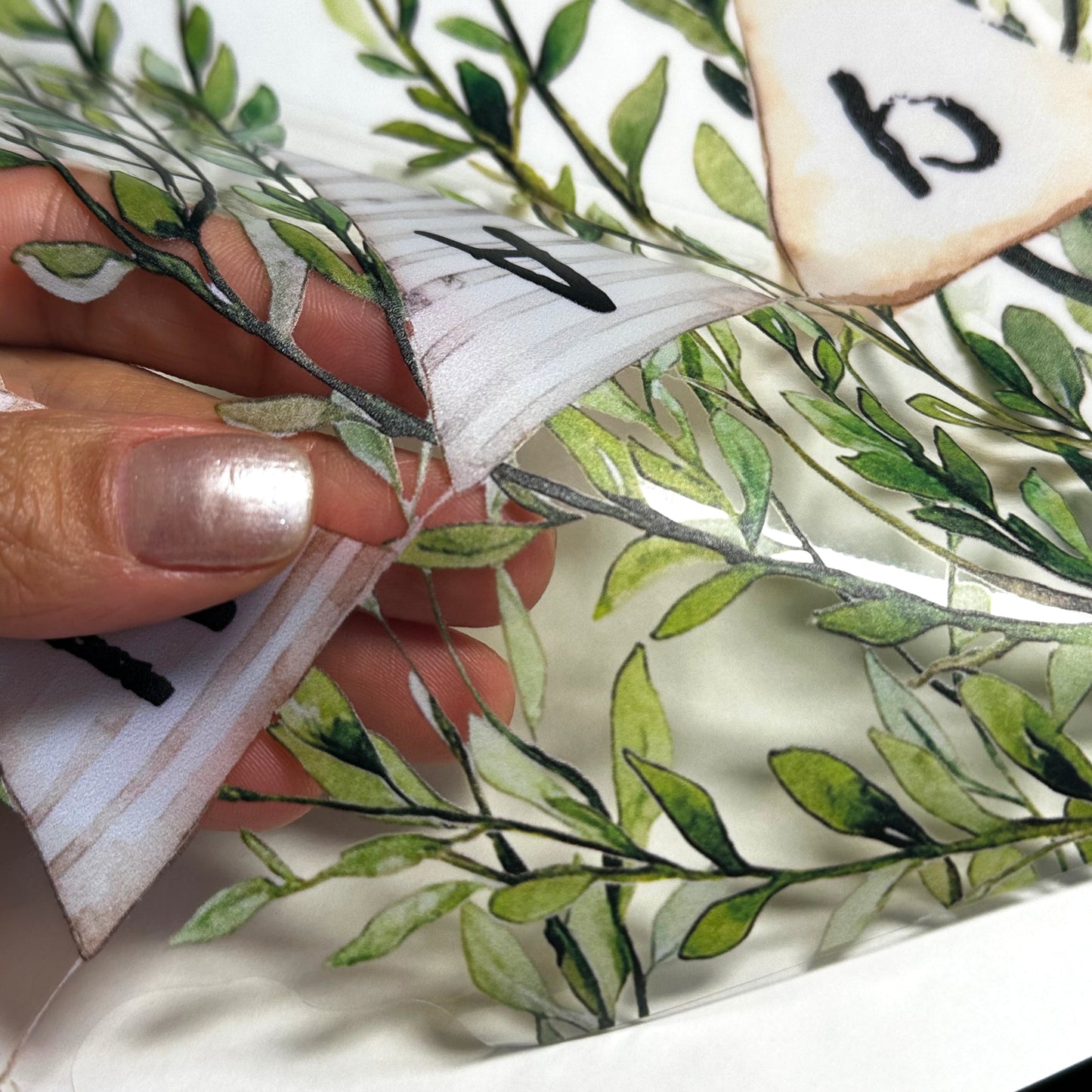 Happy Easter Bunting Quote Leafy Window Decal Border