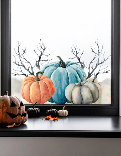 Pumpkin Twig Halloween Window Cling