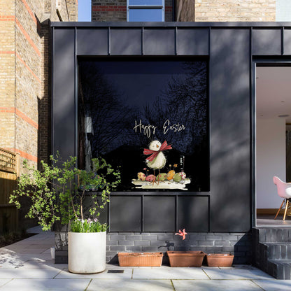 Quirky Easter Chick Border Window Decal