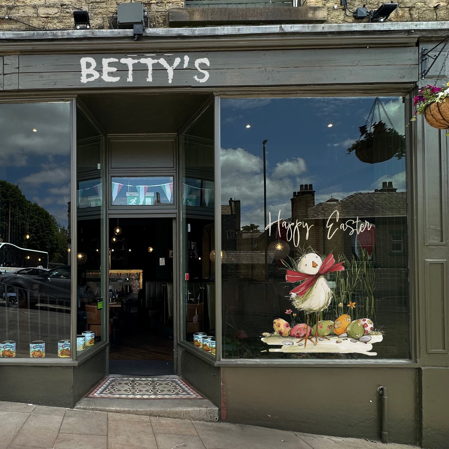 Quirky Easter Chick Border Window Decal