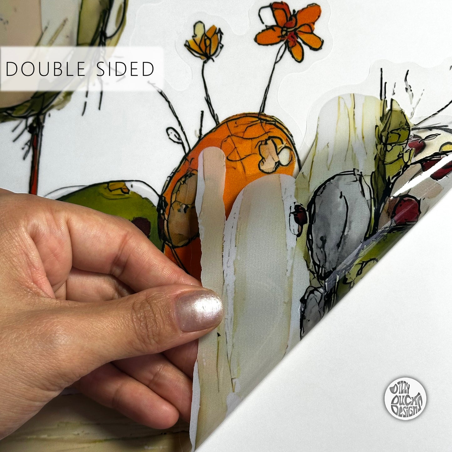 Quirky Easter Chick Border Window Decal