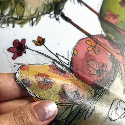 Quirky Easter Chick Border Window Decal