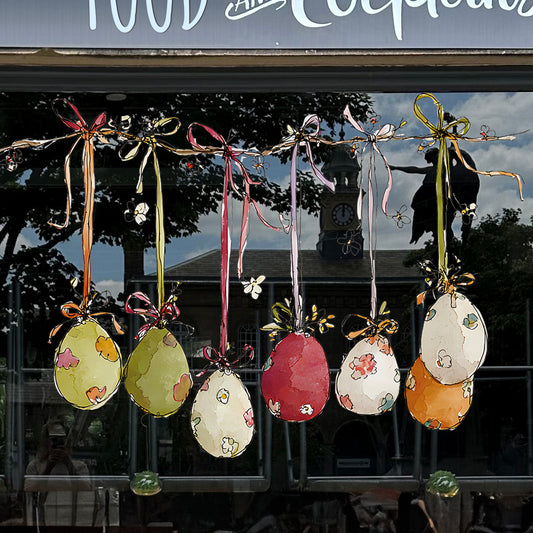 Quirky Easter Egg Top Border Window Decal