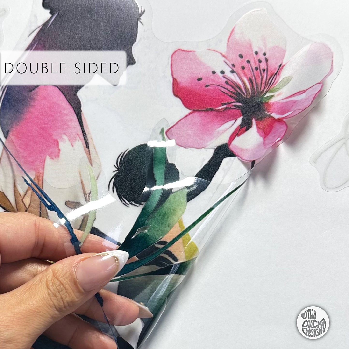 Kneeling Mother & Child with Flower Mother's Day Window Decal