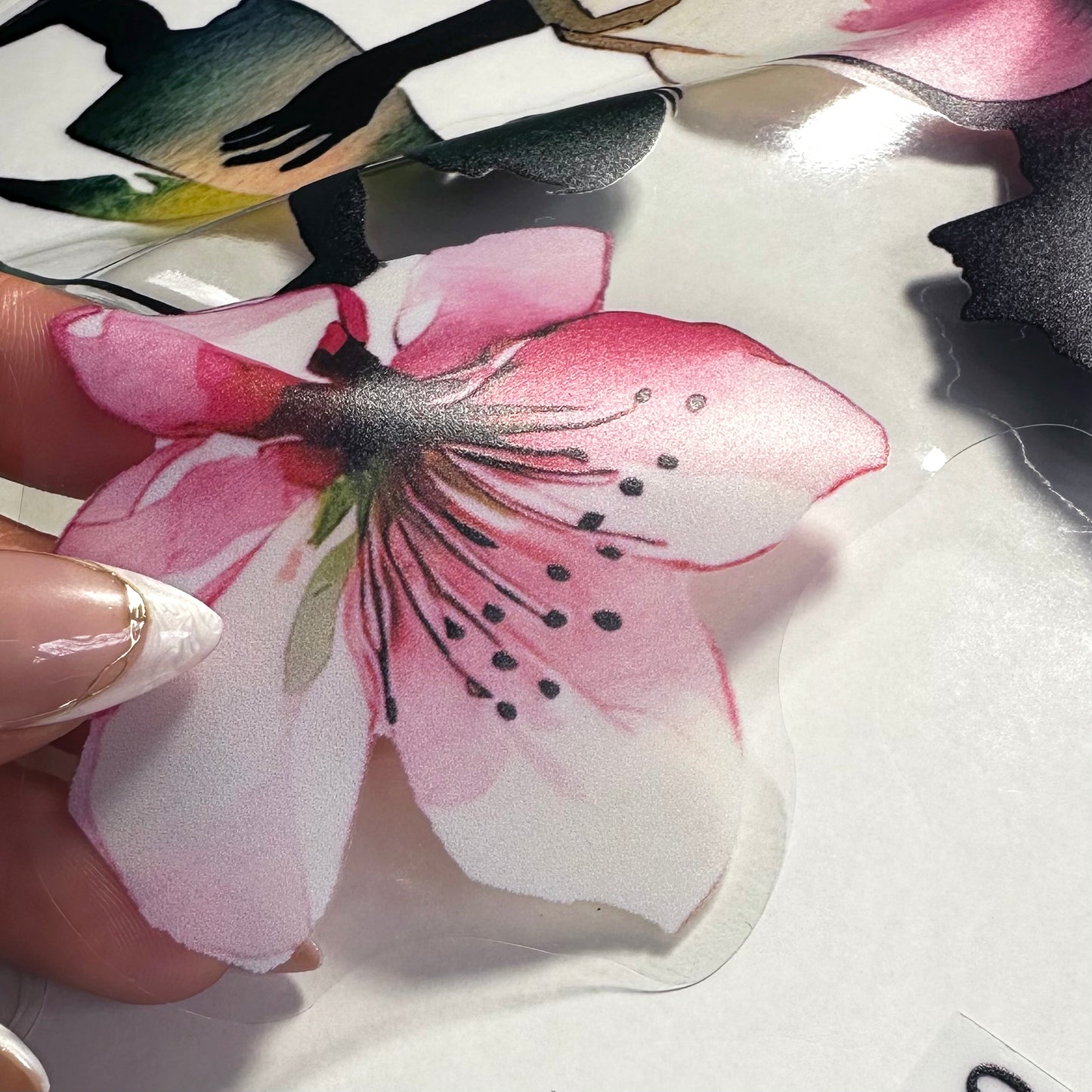 Kneeling Mother & Child with Flower Mother's Day Window Decal