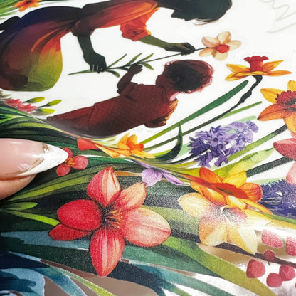 Mother & Child in Meadow Flowers Mother's Day Window Decal