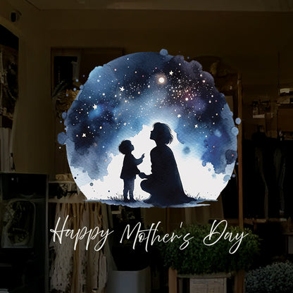 Mother & Child with Night Starry Sky Mother's Day Window Decal