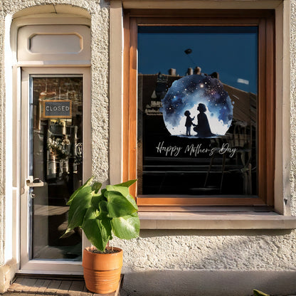 Mother & Child with Night Starry Sky Mother's Day Window Decal