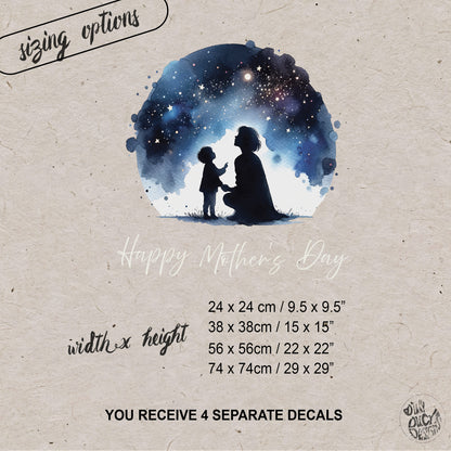Mother & Child with Night Starry Sky Mother's Day Window Decal
