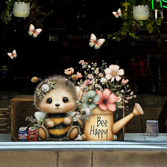 Spring Bee Happy Window Decal