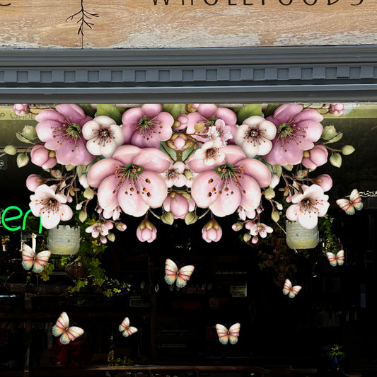 Spring Purple Flowers Window Decal