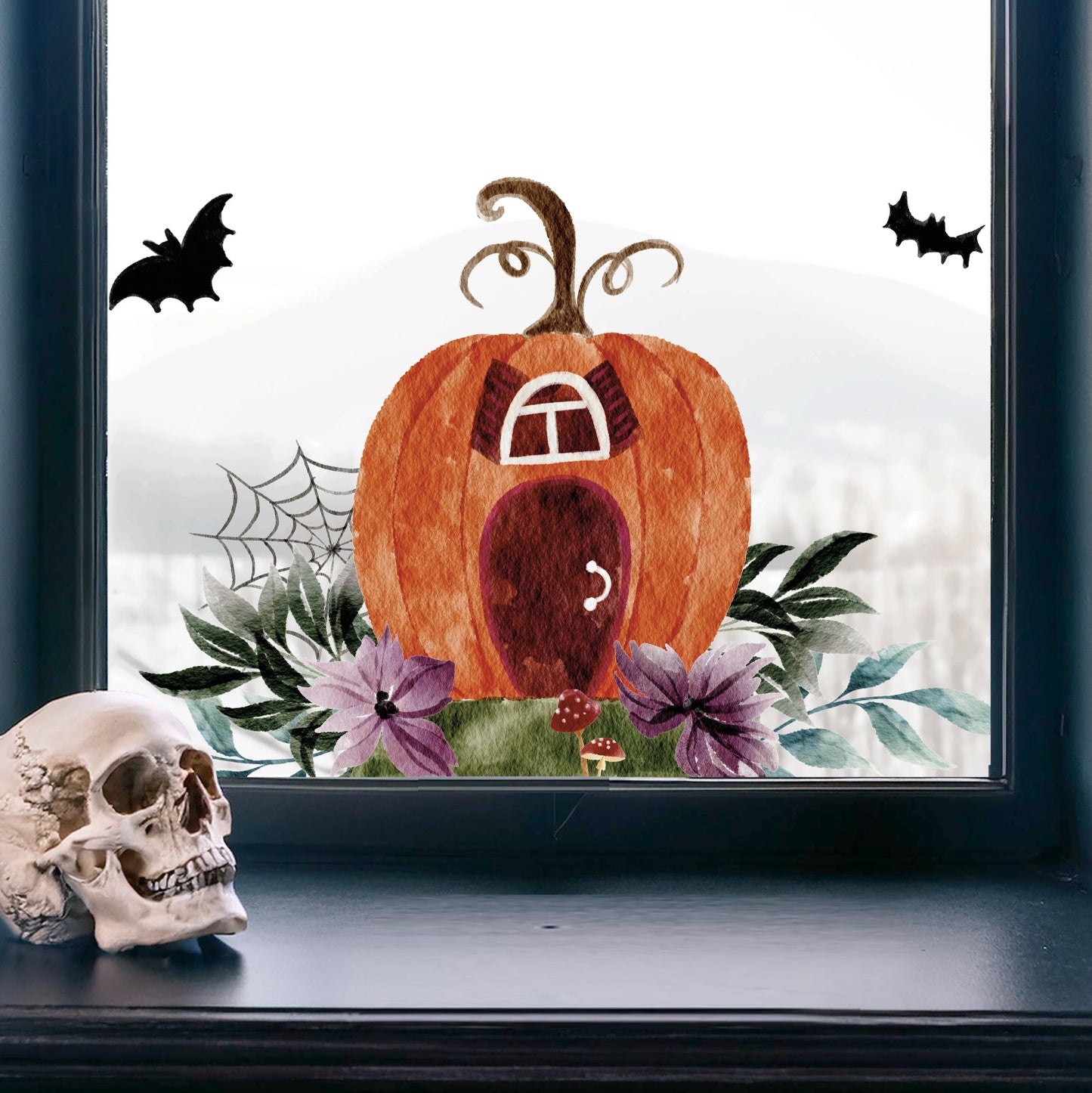 Spooky Halloween Window Decal Set