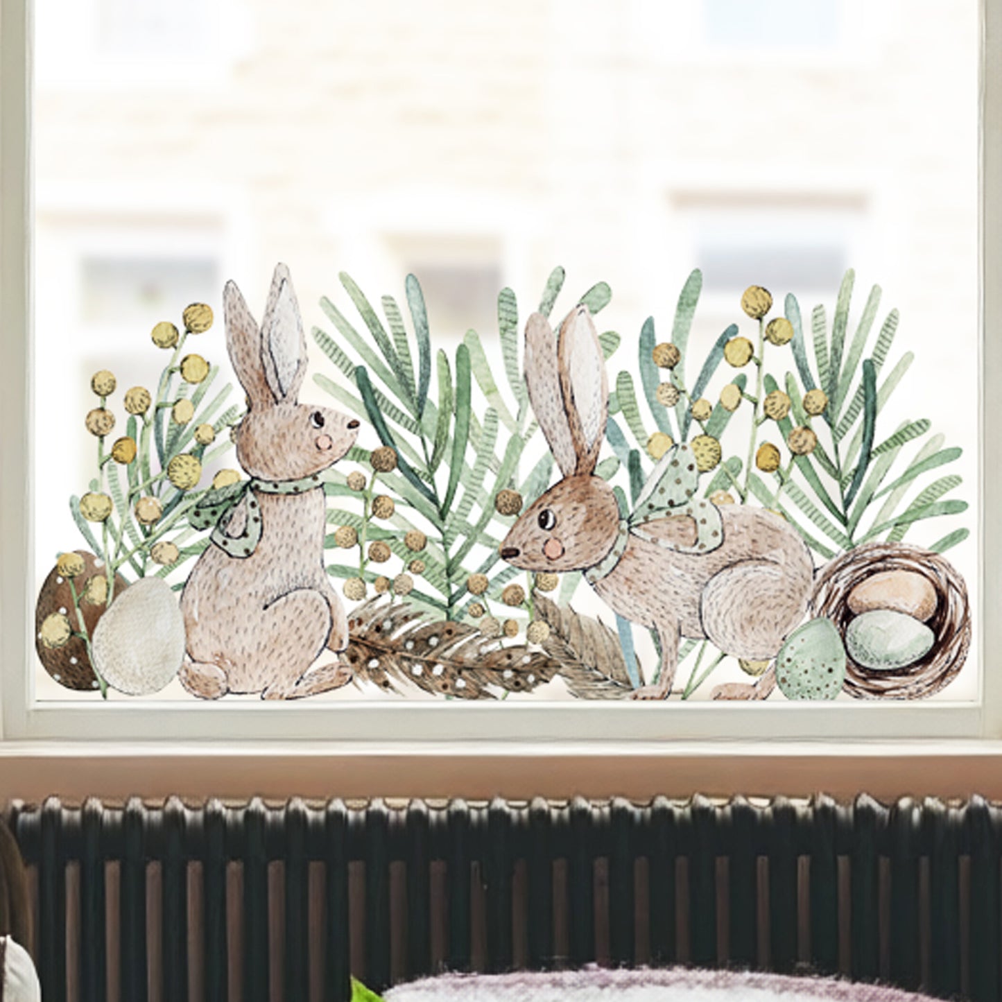 Easter Bunny Watercolour Window Decal