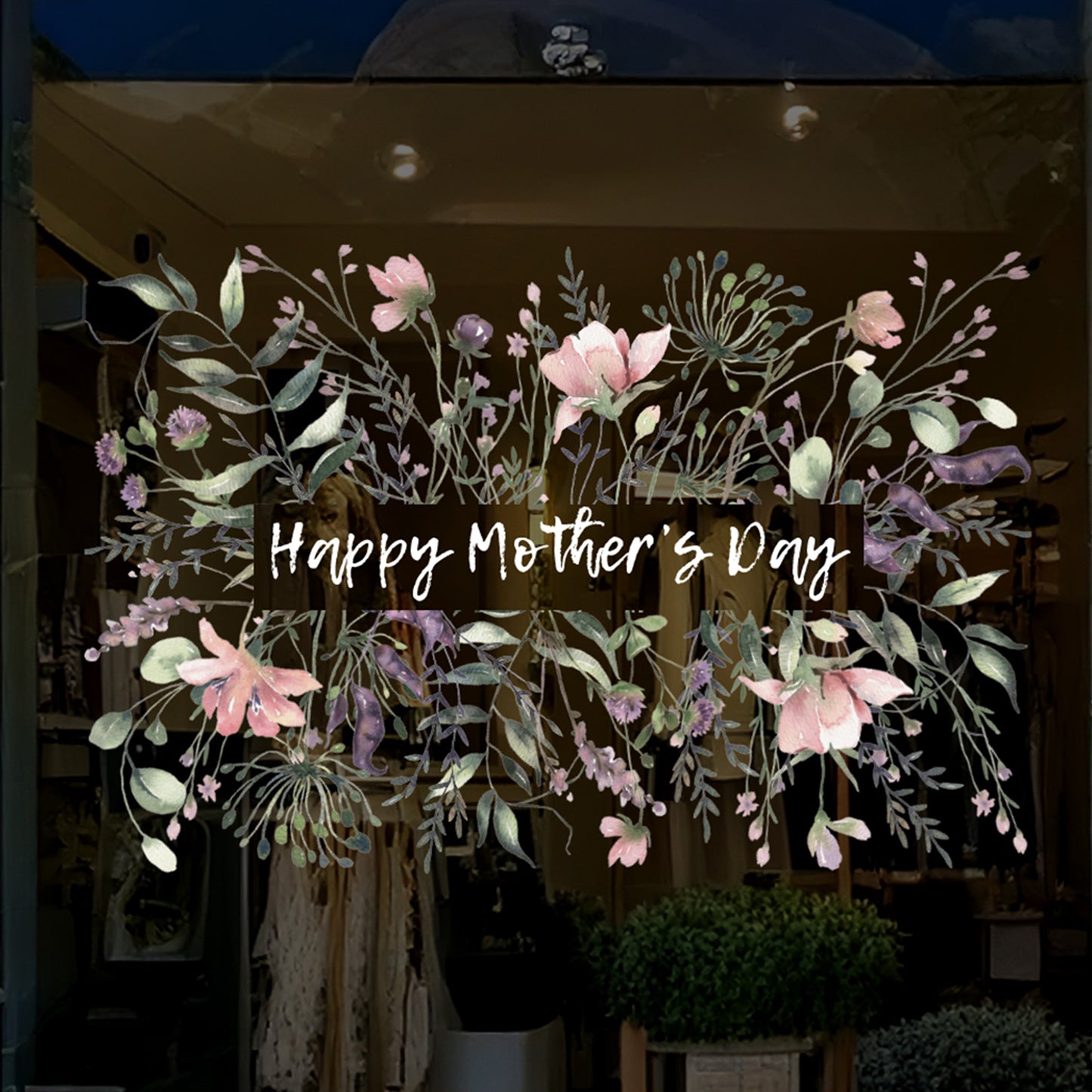 Summer Flowers Mother's Day Window Decal