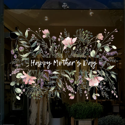 Summer Flowers Mother's Day Window Decal