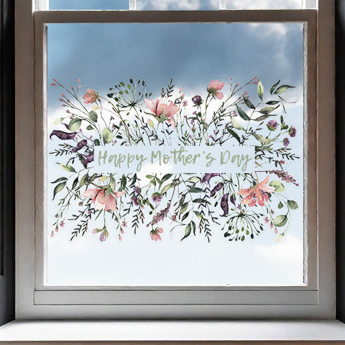 Summer Flowers Mother's Day Window Decal