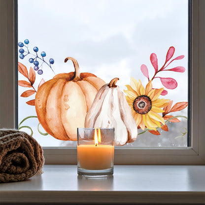 Pumpkin Sunflower Window Decal