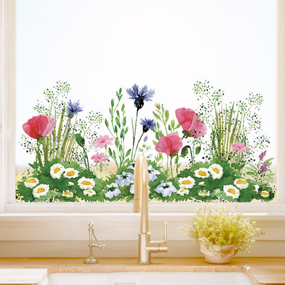 Watercolour Meadow Flowers Window Decal