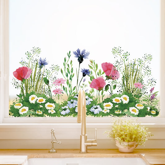 Watercolour Meadow Flowers Window Decal