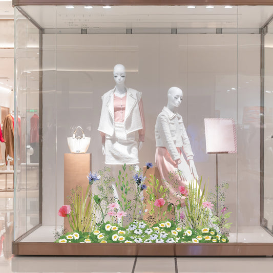 Watercolour Meadow Flowers Shop Window Decal - Dizzy Duck Designs