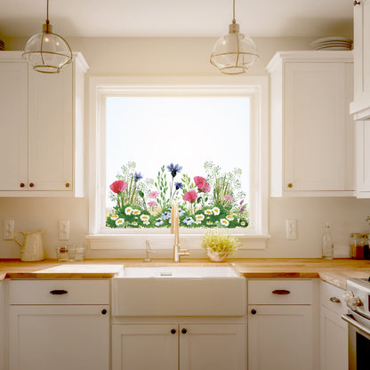 Watercolour Meadow Flowers Window Decal