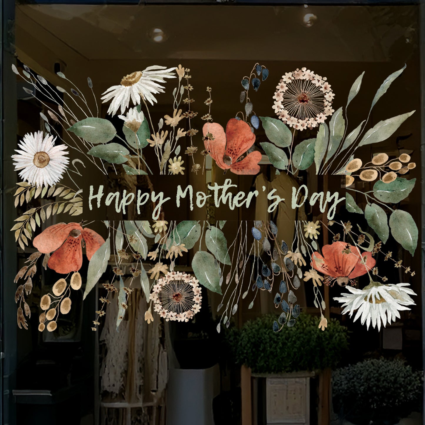 Wild Flower Mother's Day Window Decal