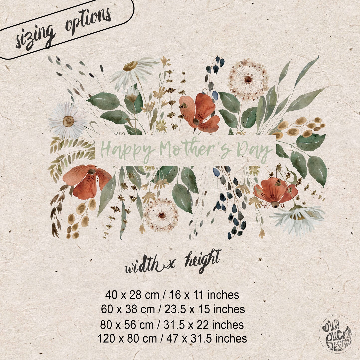 Wild Flower Mother's Day Window Decal