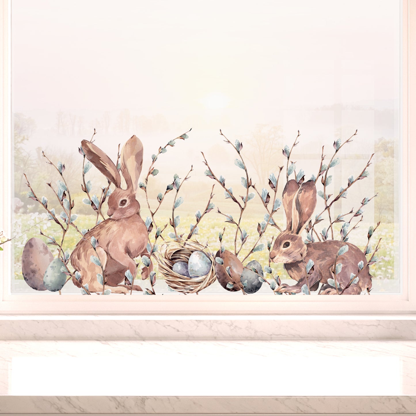 Easter Bunny Willow Window Decal