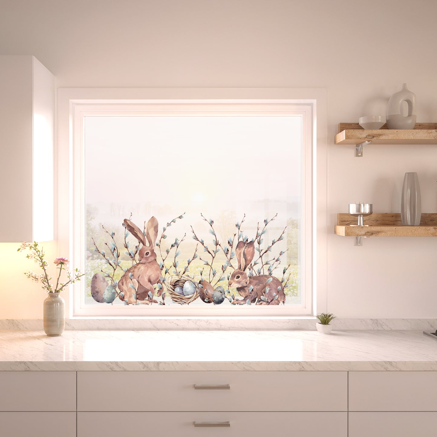 Easter Bunny Willow Window Decal