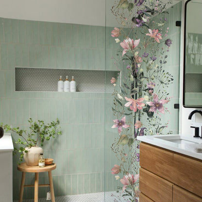 Summer Flowers Shop Window Decal Panel