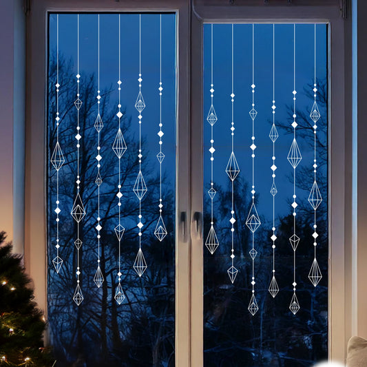 Diamond Bauble Christmas Window Decal Panel