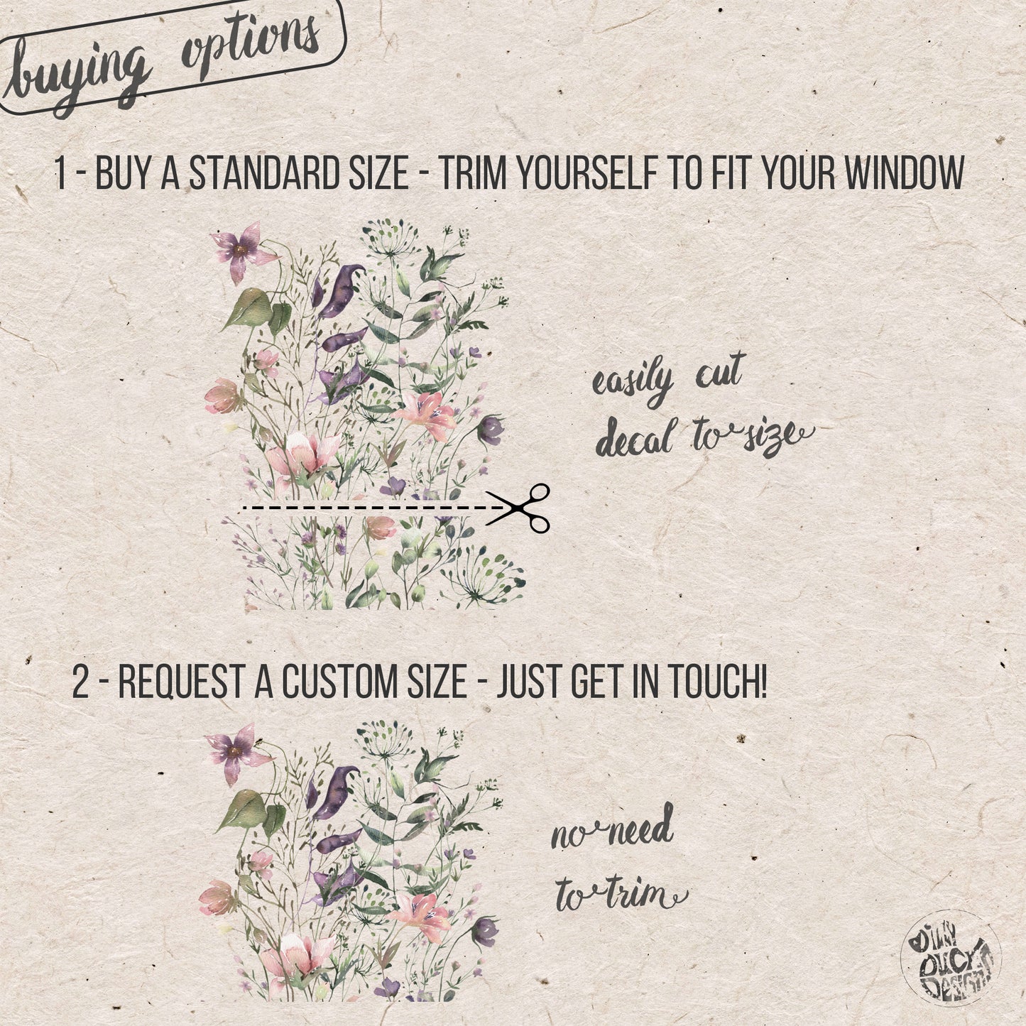 Summer Flowers Shop Window Decal Panel