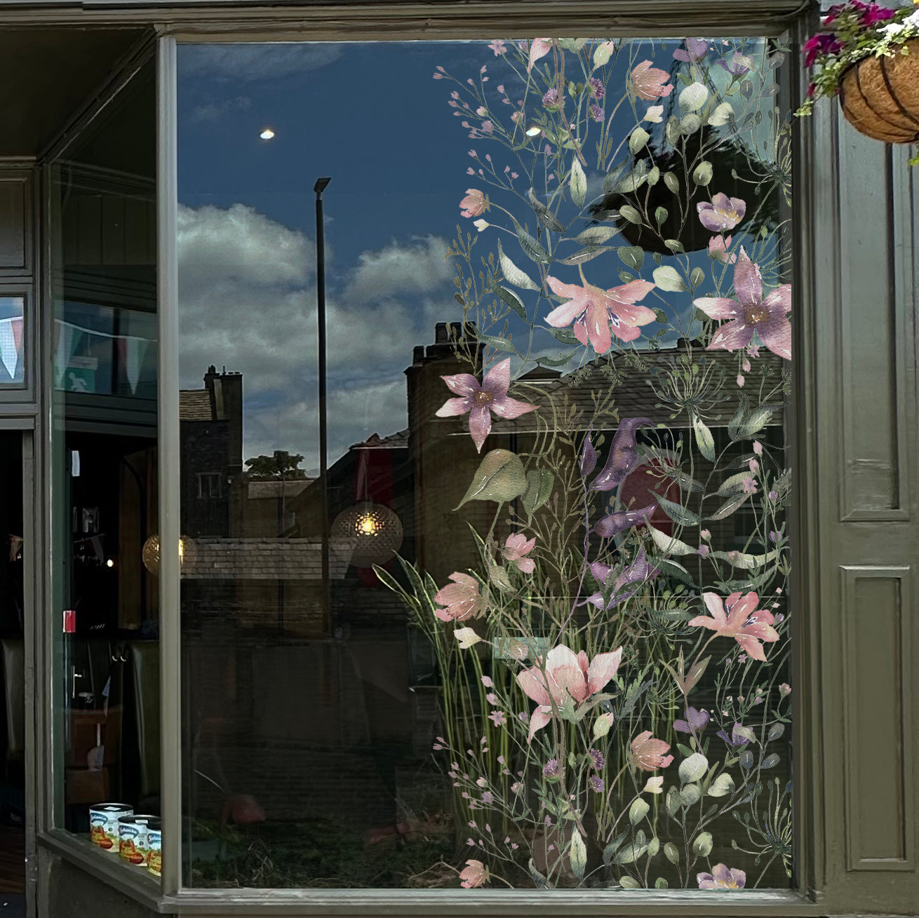 Summer Flowers Shop Window Decal Panel