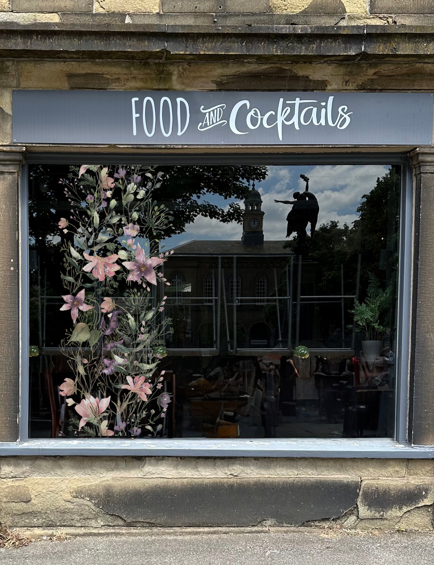 Summer Flowers Shop Window Decal Panel
