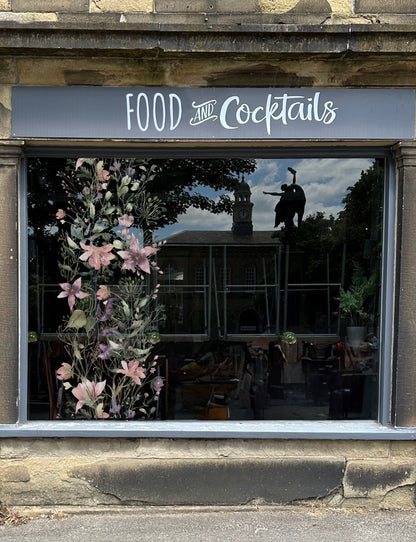 Summer Flowers Shop Window Decal Panel