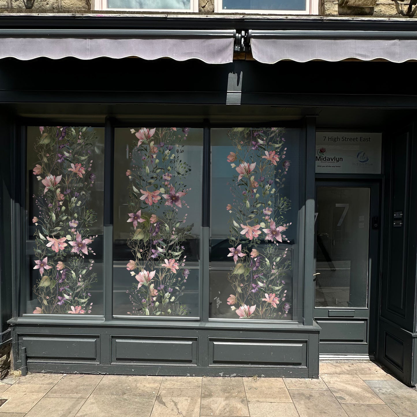 Summer Flowers Shop Window Decal Panel