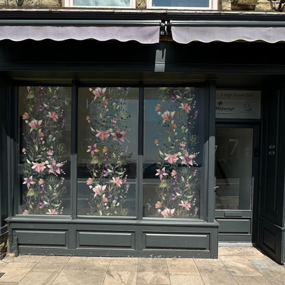 Summer Flowers Shop Window Decal Panel