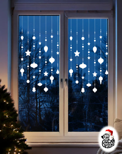 Bauble Christmas Window Decal Panel